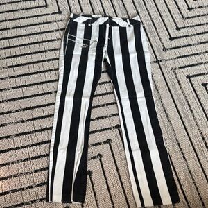Black and White Striped Pants